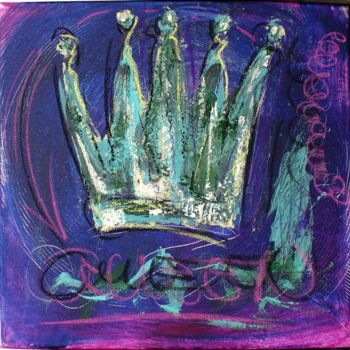 Painting titled "Queen" by Noemi Bolzi, Original Artwork, Acrylic Mounted on Wood Stretcher frame