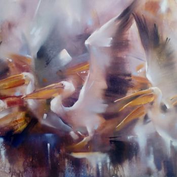 제목이 "Золотой берег"인 미술작품 Irina Nogina로, 원작, 기름 나무 들것 프레임에 장착됨