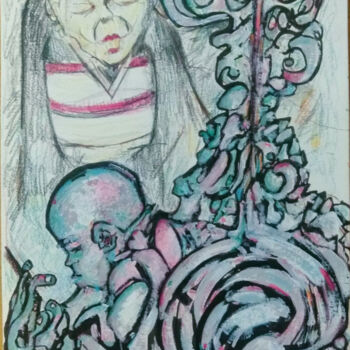 Dessin intitulée "hikikomori(recluse)" par Noham Rudisuhli, Œuvre d'art originale, Crayon