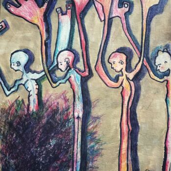 Disegno intitolato ""Fear not those who…" da Noham Rudisuhli, Opera d'arte originale, Matite colorate