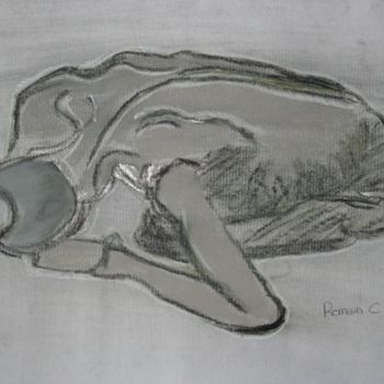 Peinture intitulée "Nu courbé" par Romain Challe, Œuvre d'art originale