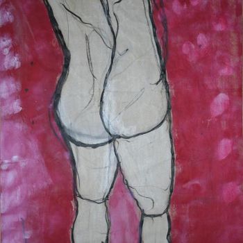 Peinture intitulée "Nu de Dos 2" par Romain Challe, Œuvre d'art originale