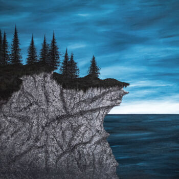 Painting titled "L'Horizon Vide" by Noiteart, Original Artwork, Acrylic