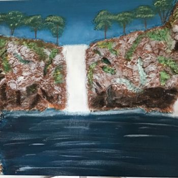 Peinture intitulée "Cascade Île de la r…" par Florence Flot, Œuvre d'art originale, Acrylique