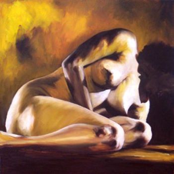Painting titled "Contraste desnudo" by Nelson Maglio Olate Figueroa, Original Artwork, Oil