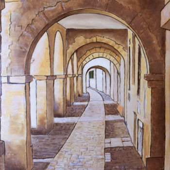 Peinture intitulée "Rue de l'Escale La…" par Patrick Noly, Œuvre d'art originale
