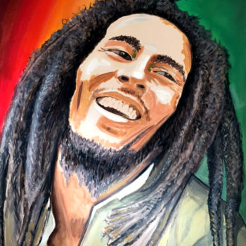 Peinture intitulée "bob Marley" par Patrick Noly, Œuvre d'art originale, Acrylique