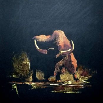 Schilderij getiteld "Wild yak" door Tatiana Le Metayer, Origineel Kunstwerk, Inkt