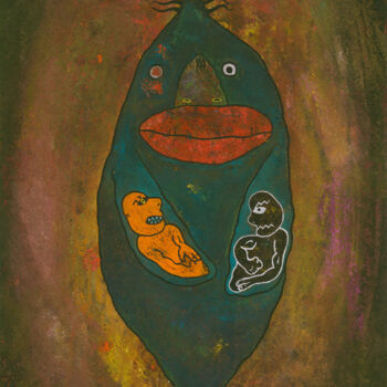 Pintura titulada ""Рыба «Равнодушие -…" por Denis Aleksandrovich, Obra de arte original, Gouache