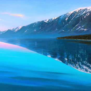 Картина под названием "Голубой Байкал" - Андрей Жилин, Подлинное произведение искусства, Масло