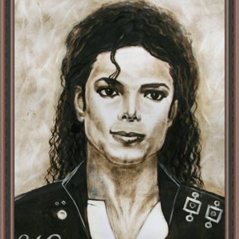 Painting titled "Michael Jackson" by Andrei Zhilin, Original Artwork, Oil