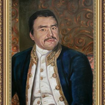 Pittura intitolato "To order a portrait" da Andrei Zhilin, Opera d'arte originale