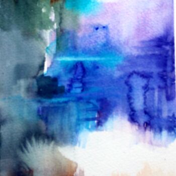 Painting titled "Light of color" by Nor, Original Artwork, Watercolor