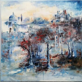 Painting titled "Collage" by Nora Ferriani, Original Artwork, Oil