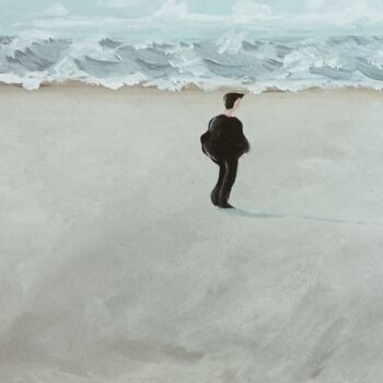 Pittura intitolato "M face à la mer" da Nora Jo, Opera d'arte originale, Acrilico