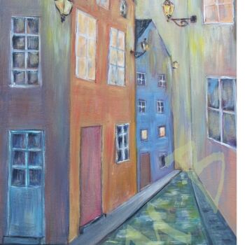 Painting titled "Mystère à Montmartre" by Nora Mb, Original Artwork, Acrylic