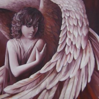 Painting titled "bello angel" by Nora Mulatero, Original Artwork