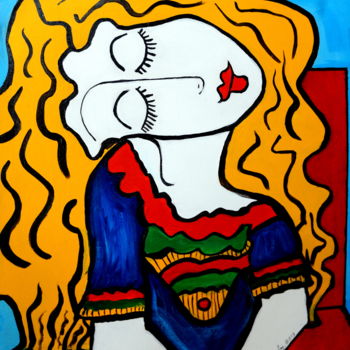Картина под названием "SHY GIRL" - Nora Shepley, Подлинное произведение искусства, Акрил
