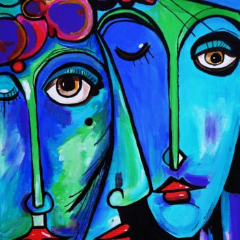 Painting titled "TWINS" by Nora Shepley, Original Artwork, Acrylic