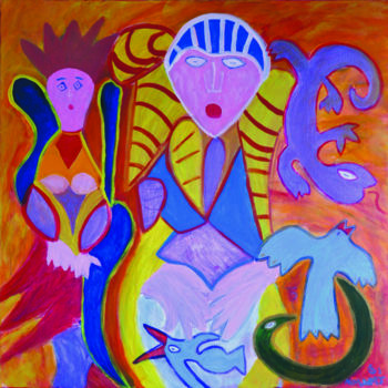 Painting titled "308-twee-vrouwen" by Norbert De Jong, Original Artwork