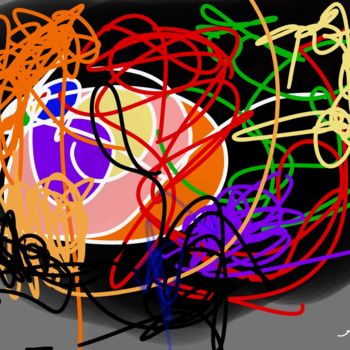 Arte digitale intitolato "Graffiti - CREATION" da Norbert Engel, Opera d'arte originale, Pittura digitale Montato su Cartone