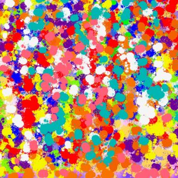 Arts numériques intitulée "Tribute to Pollock…" par Norbert Engel, Œuvre d'art originale, Peinture numérique Monté sur Carton