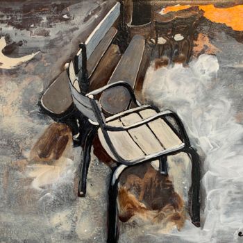 Painting titled "Les chaises du Luxe…" by Norbert Engel, Original Artwork, Acrylic Mounted on Wood Stretcher frame