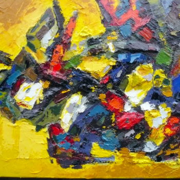 Painting titled "Poésie en jaunes ma…" by Norbert Lafon, Original Artwork, Other