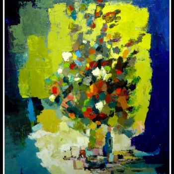 Peinture intitulée "fleurs-imaginaires.…" par Norbert Lafon, Œuvre d'art originale, Huile