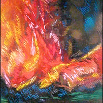 Pintura intitulada "temps-long-dans-la-…" por Norbert Lafon, Obras de arte originais, Pastel