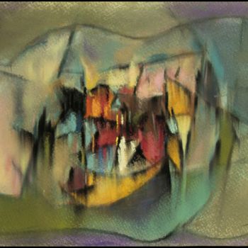 Peinture intitulée "interrogation-sur-l…" par Norbert Lafon, Œuvre d'art originale, Pastel
