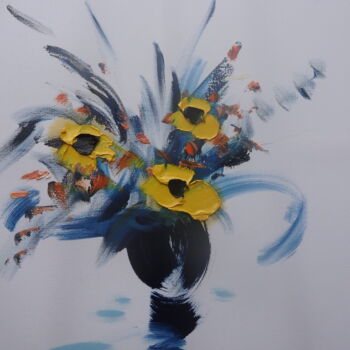 Peinture intitulée "Pour quelle fleurs…" par Norbert Siest, Œuvre d'art originale, Huile Monté sur Châssis en bois