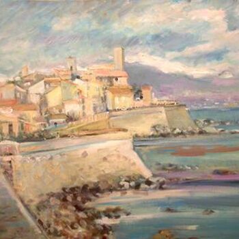Painting titled "Antibes les remparts" by Norbert Delor, Original Artwork