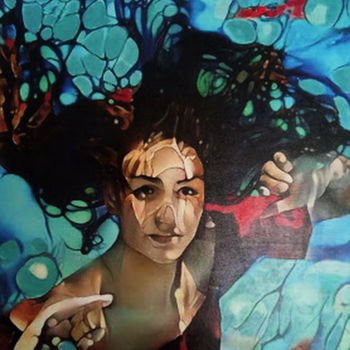 Malarstwo zatytułowany „Girl and water 1” autorstwa Norberto Quinto, Oryginalna praca, Malarstwo cyfrowe