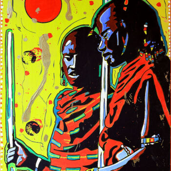 Schilderij getiteld "Amboseli" door Norbert Szük, Origineel Kunstwerk, Acryl