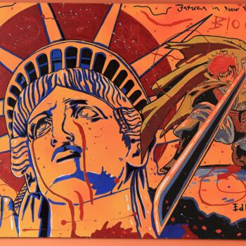 Peinture intitulée "Yakuza in New York" par Norbert Szük, Œuvre d'art originale, Acrylique