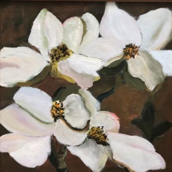 Schilderij getiteld "My Magnolias" door Noreen Schumann, Origineel Kunstwerk, Olie