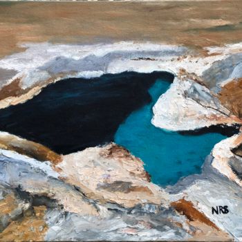 Malerei mit dem Titel "Yellowstone Hydroth…" von Noreen Schumann, Original-Kunstwerk, Öl