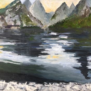 Painting titled "Jenny Lake" by Noreen Schumann, Original Artwork, Oil