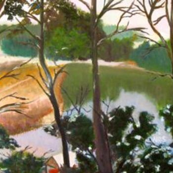 Painting titled "Winter Marsh" by Noreen Schumann, Original Artwork, Oil