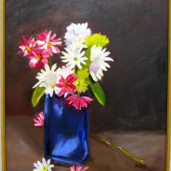 Painting titled "Cheerful Hello" by Noreen Schumann, Original Artwork, Oil