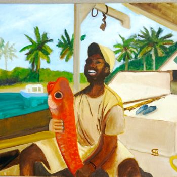 Painting titled "fisherman.jpg" by Noreen Schumann, Original Artwork, Oil