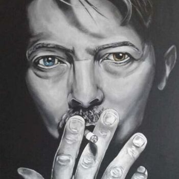 Painting titled "David bowie" by Norel, Original Artwork, Acrylic