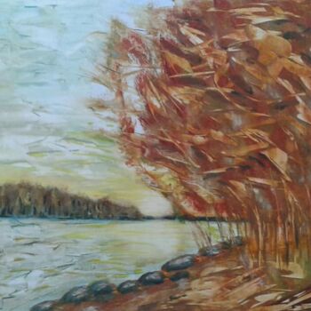 Painting titled "paysage automnal" by Norel, Original Artwork, Oil