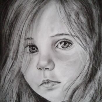 Drawing titled "l'innocence 2" by Norel, Original Artwork, Charcoal