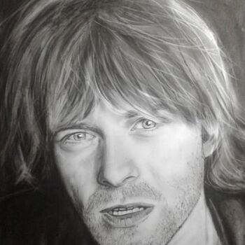 Drawing titled "Kurt 4" by Norel, Original Artwork, Charcoal