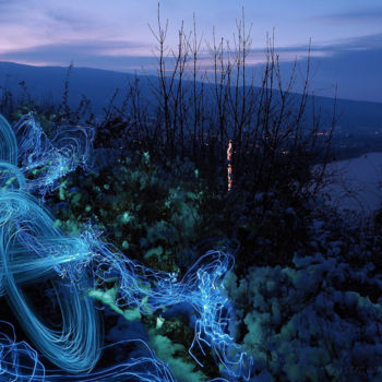 Photography titled "Energies telluriques" by Oussman Noreni, Original Artwork, Light Painting