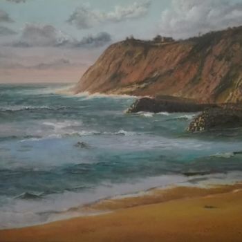 Pintura titulada "montaña y mar" por Noria Tafrent, Obra de arte original, Oleo