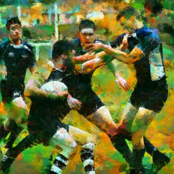 Digital Arts titled "RUGBY 03" by Norisknimo, Original Artwork, Digital Painting