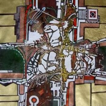 Картина под названием "AMAZONIA Sacred Are…" - Norma Nava, Подлинное произведение искусства, Масло